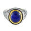 Lapis Lazuli Solitaire Italian Silver Blue Gemstones Eye catching Filigree Ring Jewellery