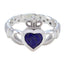 Lapis Lazuli Solitaire French 925 Silver Blue Gemstones Tiny Promise Ring Jewelry