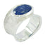 Lapis Lazuli Solitaire German Silver Blue Gems Edgy Oversized Band Jewelry