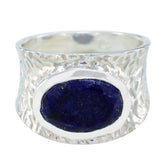 Lapis Lazuli Solitaire Egyptian 925 Silver Blue Gems Essential engravings Ring Jewelry