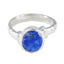 Lapis Lazuli Solitaire French 925 Sterling Silver Blue Gems Eye catching Promise Ring Jewelry