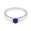 Lapis Lazuli Solitaire Egyptian 925 Sterling Silver Blue Gemstone Slim Sophisticated Ring Jewelry