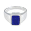 Lapis Lazuli Solitaire Russian Sterling Silver Blue Gemstone Eye catching Contemporary Ring Jewellery