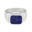 Lapis Lazuli Solitaire Russian 92.5 Silver Blue Gems Essential Abstract Ring Jewelry