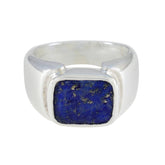 Lapis Lazuli Solitaire Russian 92.5 Silver Blue Gems Essential Abstract Ring Jewelry