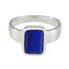 Lapis Lazuli Solitaire French Sterling Silver Blue Gems Slim Luxurious Ring Jewelry