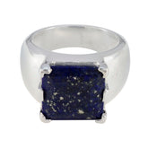 Lapis Lazuli Solitaire Italian 925 Sterling Silver Blue Gemstone Statement Ethnic Ring Jewelry