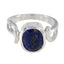 Lapis Lazuli Solitaire German 925 Sterling Silver Blue Gemstones Classic Luxurious Ring Jewelry