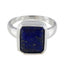 Lapis Lazuli Solitaire Egyptian Silver Blue Gemstones Versatile Trendy Ring Jewelry