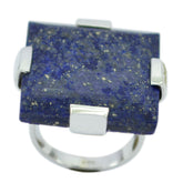 Lapis Lazuli Solitaire Spanish Sterling Silver Blue Gems Chunky Signet Ring Jewellery