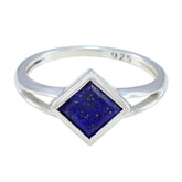 Lapis Lazuli Solitaire Japanese 925 Silver Blue Gemstone Dainty Abstract Ring Jewellery