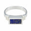 Lapis Lazuli Solitaire German Silver Blue Gems Minimal Feminine Ring Jewellery