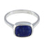 Lapis Lazuli Solitaire Egyptian Silver Blue Gemstones Slim Glamorous Ring Jewelry
