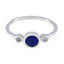 Lapis Lazuli Trilogy Korean Sterling Silver Blue Gemstone Elegant Feminine Ring Jewelry