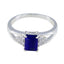 Lapis Lazuli Halo Japanese 925 Silver Blue Gemstone Dainty Feminine Ring Jewelry