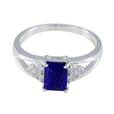 Lapis Lazuli Halo Japanese 925 Silver Blue Gemstone Dainty Feminine Ring Jewelry