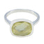Lemon Quartz Solitaire African 925 Silver Yellow Gems Minimal Fairytale Ring Jewelry