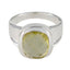 Lemon Quartz Solitaire French 925 Silver Yellow Gemstones Mid weight Feminine Ring Jewellery