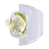 Lemon Quartz Solitaire Egyptian 92.5 Silver Yellow Gemstone Versatile Armor Ring Jewellery