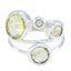 Lemon Quartz quarter French 925 Silver Yellow Gemstone Minimal Glamorous Ring Jewellery