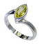 Lemon Quartz Solitaire Korean 925 Sterling Silver Yellow Gemstones Delicate Contemporary Ring Jewelry