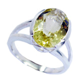 Lemon Quartz Solitaire Moroccan 925 Sterling Silver Yellow Gemstone Mid weight Romantic Ring Jewellery