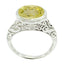 Zitronenquarz Solitär Russischer 92,5 Silber Gelb Edelstein Minimal Art Deco Ring Schmuck