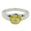 Lemon Quartz Solitaire Egyptian 925 Silver Yellow Gemstone Mid weight Graceful Ring Jewelry
