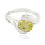 Lemon Quartz Solitaire French 92.5 Silver Yellow Gems Slim Artisan Ring Jewellery