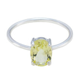 Lemon Quartz Solitaire Japanese 925 Silver Yellow Gemstones Elegant Fairytale Ring Jewellery