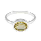 Lemon Quartz Solitaire Turkish 92.5 Silver Yellow Gemstone Dainty Abstract Ring Jewellery