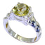 Lemon Quartz Solitaire French 92.5 Silver Yellow Gems Slim Sophisticated Ring Jewellery