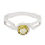 Lemon Quartz Solitaire Japanese Sterling Silver Yellow Gems Whisper thin Feminine Ring Jewellery