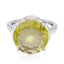 Lemon Quartz Solitaire Russian 925 Sterling Silver Yellow Gemstones Minimal Feminine Ring Jewelry