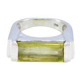Lemon Quartz Solitaire French Silver Yellow Gemstone Versatile Armor Ring Jewellery