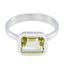Lemon Quartz Solitaire French 925 Silver Yellow Gems Tiny Trendy Ring Jewelry