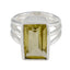 Lemon Quartz Solitaire Egyptian 92.5 Silver Yellow Gems Essential Trendy Ring Jewelry
