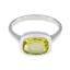 Lemon Quartz Solitaire French Sterling Silver Yellow Gems Slim Sophisticated Ring Jewellery
