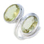 Lemon Quartz Toi et Moi German 92.5 Silver Yellow Gemstones Versatile Trendy Ring Jewellery