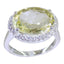 Lemon Quartz Halo Russian Silver Yellow Gemstones Versatile Modern Ring Jewellery