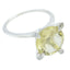 Lemon Quartz Halo African Silver Yellow Gemstone Slim Contemporary Ring Jewelry