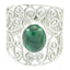 Malachite Solitaire Mexican 925 Silver Green Gemstone Eye catching Filigree Ring Jewellery