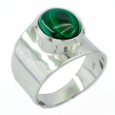 Malachite Solitaire Egyptian 92.5 Silver Green Gemstones Eye catching Armor Ring Jewellery