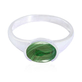 Malachite Solitaire American 92.5 Silver Green Gemstones Dainty Trendy Ring Jewellery