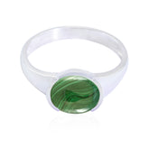 Malachite Solitaire American 92.5 Silver Green Gemstone Dainty Trendy Ring Jewellery