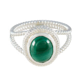 Malachite Solitaire Australian 92.5 Silver Green Gemstones Classic Rope Wire Ring Jewelry