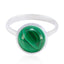 Malachite Solitaire Egyptian Sterling Silver Green Gemstone Slim Luxurious Ring Jewellery