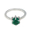 Malachite Solitaire French 925 Silver Green Gemstone Featherlight Twist Ring Jewellery