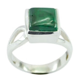 Malachite Solitaire Russian Sterling Silver Green Gemstones Mid weight Romantic Ring Jewellery