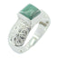 Malachite Solitaire Egyptian 925 Sterling Silver Green Gemstone Eye catching Art Deco Ring Jewellery